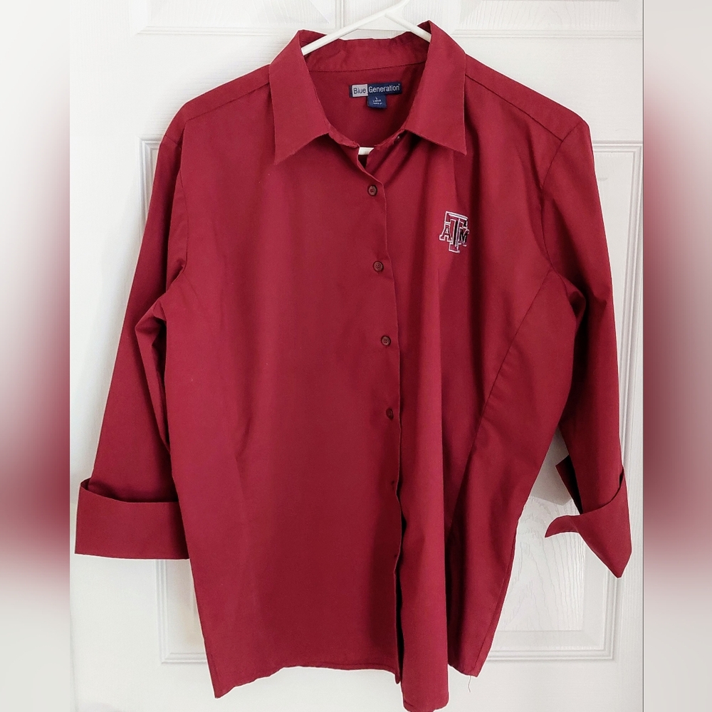 Women's Stretch Poplin Texas A&M Button  Down Shirt